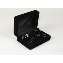 Men's J.Valintin Tuxedo Shirt Cufflinks Stud Set Black Silver 92565 image 2