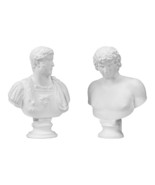 Set Emperor Hadrian &amp; Antinous Busts Hard Plaster Statue Sculpture - $109.38 CAD