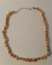 Womens Necklace Natural Stone Nuggets Beaded Cluster 20&quot; - £14.05 GBP