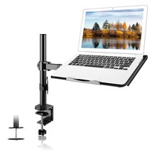 Single Laptop Notebook Desk Mount With Tray For 13-27 Inch Computer Screen, Full - £47.95 GBP