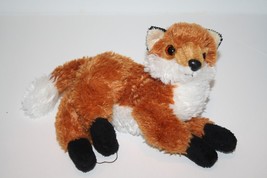 Aurora Fox Plush Stuffed Animal  7&quot; Brown Floppy Realistic Lying Side Soft Toy - £10.07 GBP