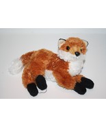 Aurora Fox Plush Stuffed Animal  7&quot; Brown Floppy Realistic Lying Side So... - £10.05 GBP