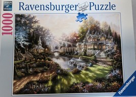 Ravensburger 1000 Piece Jigsaw Puzzle Morning Glory Magical Fantasy Cottage  - £10.08 GBP