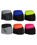W Sport Women&#39;s Two Tone Work Out Fitness Stretch Gym Biker Shorts AP-4835 - $10.81 CAD+