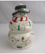 2003 Lenox Occasions Stacking Snowman Candy Box 3 Tier 7.5&quot; Candy Dish - $17.77