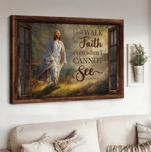 Walking with Jesus, Magic forest, Sunny day, I will walk by faith Jesus Canvas  - £18.34 GBP+