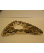 VINTAGE ASHTRAY &amp; PEN HOLDER GOOGIE KIDNEY SHAPE W/ ABALONE SHELLS US MADE - €39,19 EUR