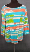 Ruby Rd. Tunic Beautiful Pattern Tunic Womens Sz XL 3/4 Sleeves Fancy Gr... - $19.95