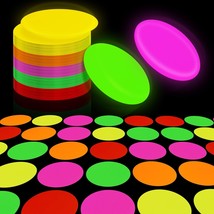100 Sheets Glow Party Neon Papers, 7.9 Inch Circle Neon Cardstock For Bl... - £28.30 GBP