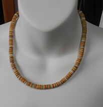 Cork Style Brown Bead Necklace Screw-On Barrel Clasp 18" - $14.84