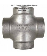 Female Pipe Thread 4 inch Cross 304 Stainless Steel 150 psi - $8,956.02 MXN