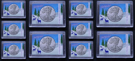 10 American Silver Eagle Frosty Case Snaplock Coin Holder 2X3 Deer Happy... - £23.99 GBP