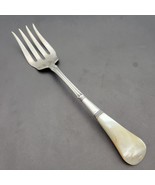 Antique Mother of Pearl Sterling Silver Ferrule Meat Serving Fork - $1,332.57 MXN