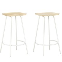Bar Stool Set of 2 Bleached wood, White - $187.99