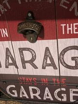 Garage wall Bottle opener with cap catcher basket - My Garage my Rules image 2