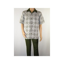 Men MONTIQUE 2pc Walking Leisure Suit Matching Set Short Sleeves 2216 green image 2
