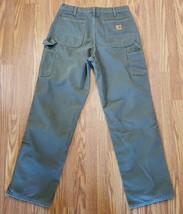 Carhartt Dungaree Pants Mens 36 x 33.5 Moss Green Cotton Duck Relaxed Ca... - $627.74 MXN
