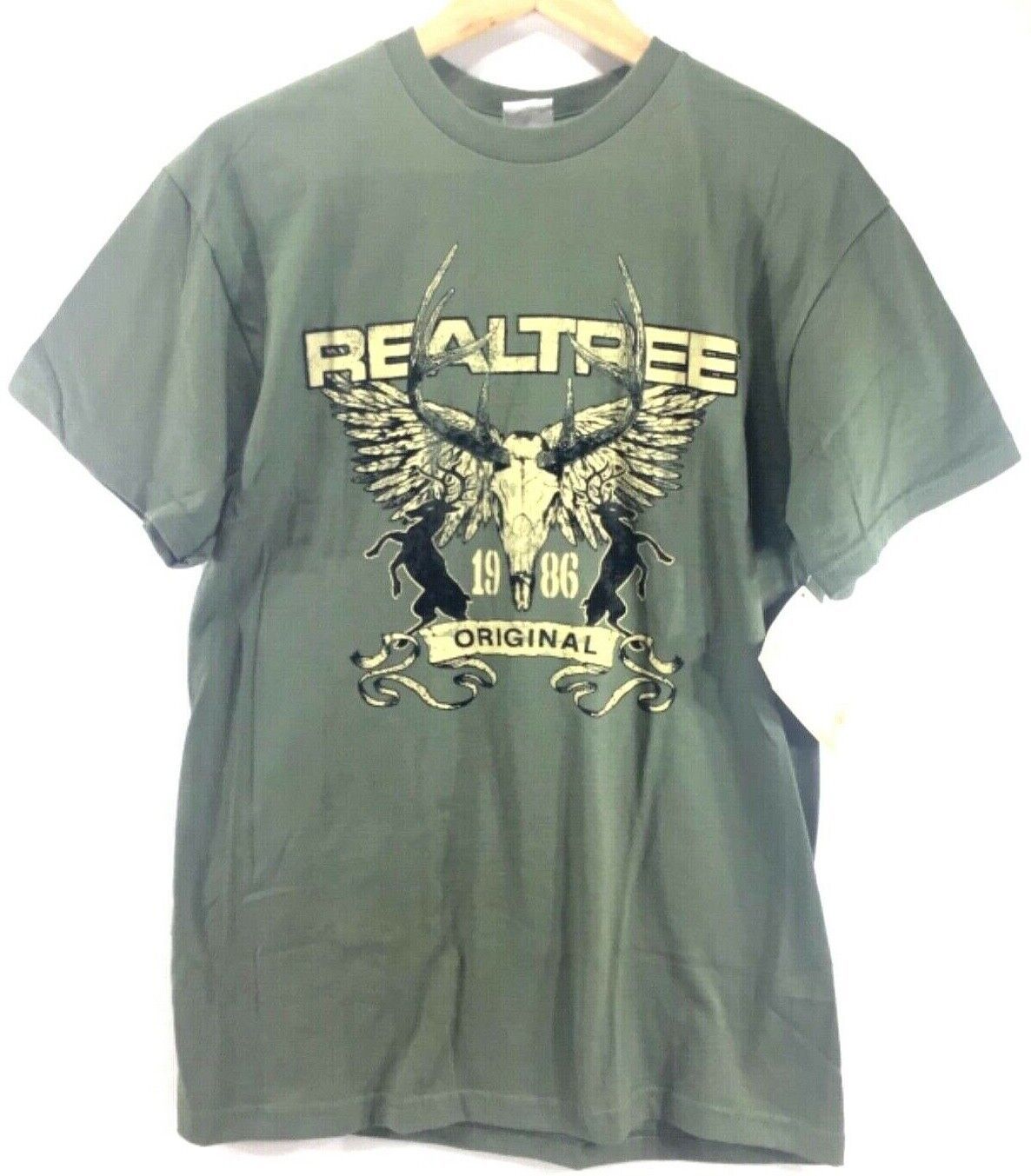 Team Realtree Original Men’s T-Shirt Size 2XL Deer Antler Logo Delta Pro Weight - $12.03