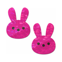 Pastease Glittery Pink Marshmallow Easter Bunny Nipple Pasties - $20.99
