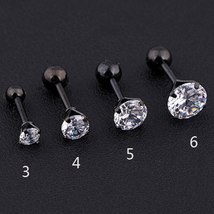 1/PCS Gem Stainless Steel Earring Stud Cartilage Tragus Bar Helix Upper Ear Ear  - £7.52 GBP