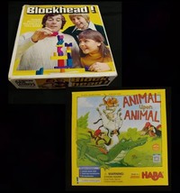 HABA Animal Upon Animal &amp; Blockhead! &#39;75 Parker Brothers - $36.77