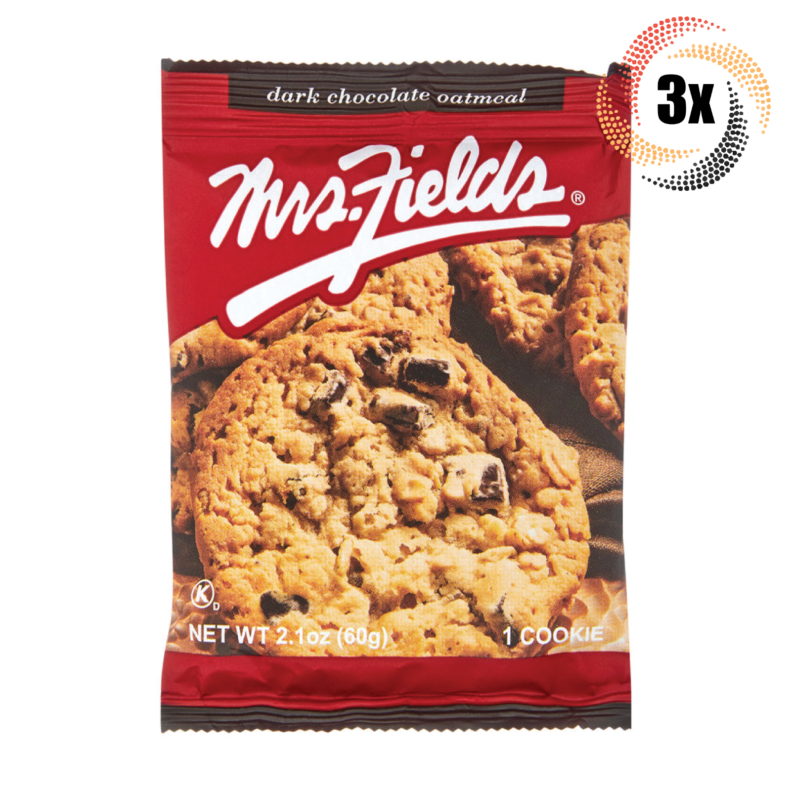 3x Packs Mrs Fields Dark Chocolate Oatmeal Cookies | 2.1oz | Fast Shipping! - £8.52 GBP