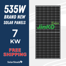 7kW New Jinko Solar Tiger Pro 72HC-TV JKM535M-72HL4-TV 535W Mono 535 Wat... - $2,800.00