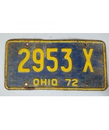 1972 Ohio Vintage License Plate Weathered Rat Rod Man Cave 2953 X - $14.46