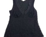 Michael Kors Tank Black Shirt Large Lace Sleeveless  - $12.86