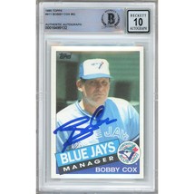 Bobby Cox Toronto Blue Jays Autograph 1985 Topps Card #323 BAS BGS Auto 10 Slab - £157.31 GBP