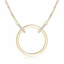 ANGARA Double-Bale Diamond Pendant Necklace in 14K Gold (Grade-GVS2, 0.04 Ctw) - £589.20 GBP