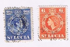Stamps St Lucia George Vi &amp; Qeii Lot Of 2 Used - £0.74 GBP