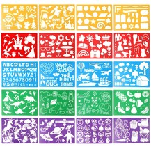 20 Pieces Drawing Stencil Set for Kids Over 250 Different Patterns Washable Pla - £23.34 GBP