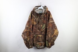 Vtg Cabelas Men XL Distressed Advantage Timber Camouflage Packable Hooded Jacket - £61.91 GBP