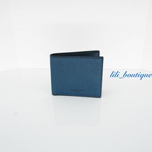 NWT New Michael Kors Men&#39;s Russel Billfold Wallet Leather Ocean Blue No Box $118 - £47.92 GBP