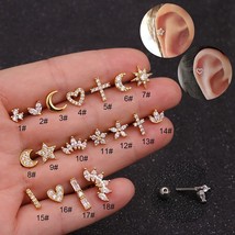 1Piece Heart Piercing Stud Earrings for Women Earrings Jewelry Stainless Steel M - $13.14