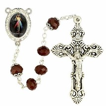 Red Divine Mercy Rosary with Two Free Prayer Cards Included - £18.15 GBP