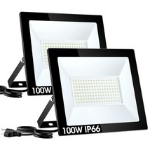 Flood Lights Outdoor,100W 10000Lm Super Bright Led Work Light,Ip66 Water... - £56.05 GBP