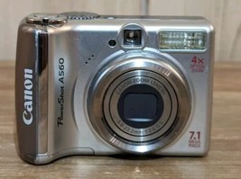 Canon Power Shot A560 7.1MP 4X Digital Camera Y2K Works With 2GB Sd Card - £55.00 GBP