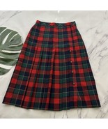 Sports Galore Womens Vintage 80s Plaid Pleated Skirt Size 6 Petite Green... - $40.60 CAD