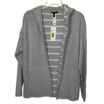 Eileen Fisher Hooded Jacket Womens Size Small Gray Cotton Silk Double Knit - $70.00
