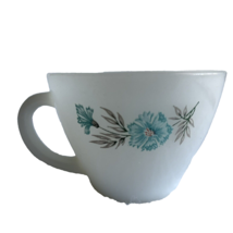Fire King Oven Ware Cup Bonnie Blue Flower Carnation Coffee Mug Tea MCM 50s - £9.56 GBP