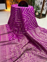 Banarasi Saree, Crape Silk, Wedding Bridal Wear, Gift for Her, Indian Ethnic Dre - £67.51 GBP