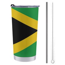Mondxflaur Jamaica Flag Steel Thermal Mug Thermos with Straw for Coffee - $20.98
