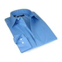 Mens Mondego Stretch Cotton Blend Dress Classic shirt Long Sleeves SN2400 Blue image 9
