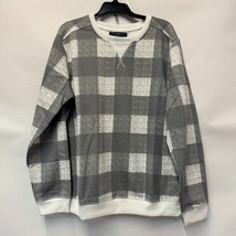 Karen Scott Womens XL Winter White Grey Plaid Crewneck Sweatshirt NWT V34 - $365.15 MXN