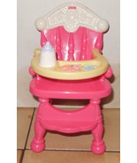 Fisher Price 2006 Mattel Doll House Pink Baby 6&quot; High Chair - $189.68 MXN