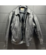 Vintage 90&#39;s Pepsi Mens Bomber Jacket Black Zipper Lined Leather L - £27.96 GBP