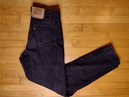 VINTAGE Levis Jeans Mens 34x34 Black Orange Tab 550 Relaxed Fit - $49.99