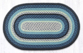 Earth Rugs C-312 Blueberry Cream Oval Braided Rug 27&quot; x 45&quot; - £54.60 GBP